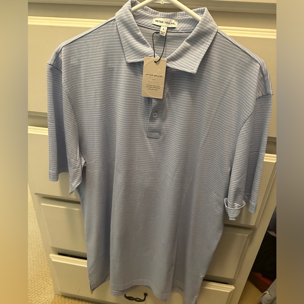 NWT Peter Millar Pilot Mill Halifax Stripe Polo
